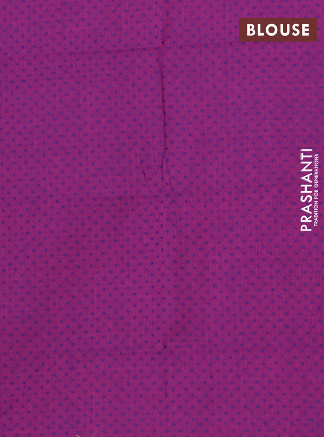 Chettinad cotton saree pink and purple with thread woven buttas and thread woven border