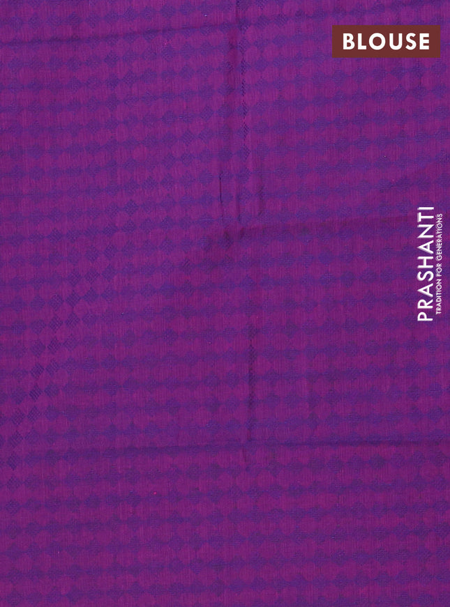 Chettinad cotton saree pink and purple with thread woven buttas and thread woven border
