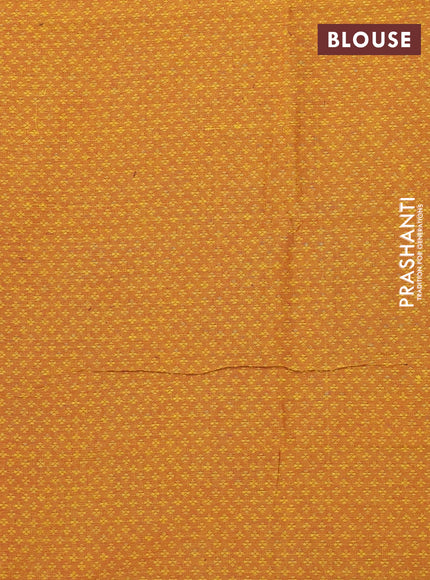 Chettinad cotton saree blue and mustard yellow with thread woven buttas and thread woven border