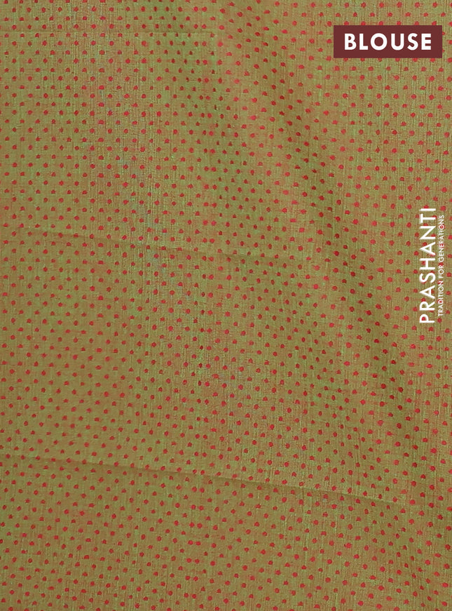 Chettinad cotton saree dual shade of purple and green with allover stripe pattern and thread woven border