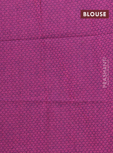 Chettinad cotton saree dual shade of bluish green and magenta pink with thread woven buttas and temple design thread woven border