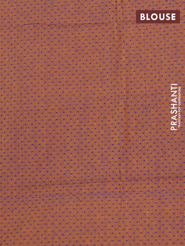 Chettinad cotton saree purple and mustard shade with allover checked pattern and thread woven border