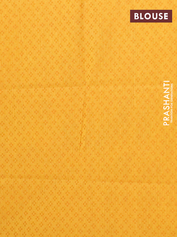 Chettinad cotton saree brown shade and mustard shade with allover checked pattern and thread woven border