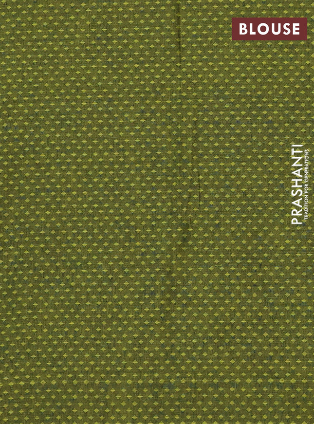 Chettinad cotton saree lime yellow and green with thread woven buttas and thread woven butterfly border