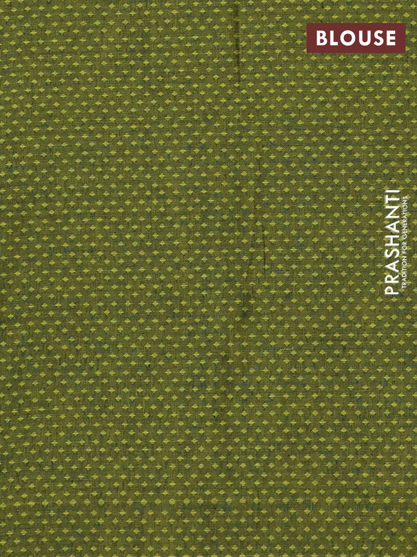Chettinad cotton saree lime yellow and green with thread woven buttas and thread woven butterfly border