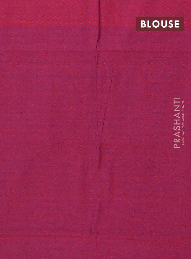 Chettinad cotton saree cs blue and magenta pink with thread woven buttas and thread woven border