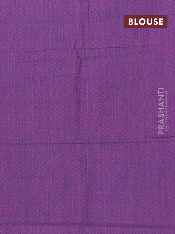 Chettinad cotton saree peacock green and purple with thread woven buttas and long rettapet zari woven border