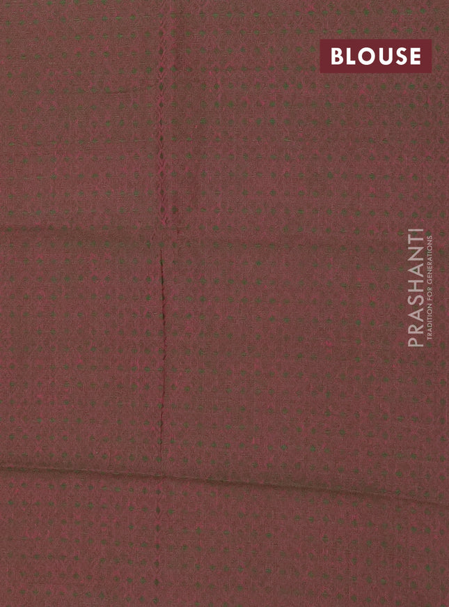 Chettinad cotton saree sunset orange and dual shade of green with zari woven buttas and zari woven border