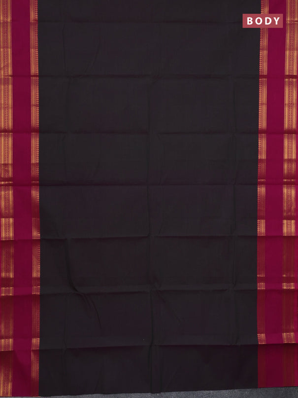 Chettinad cotton saree dual shade od greenish purple and magenta pink with plain body and rettapet zari woven border