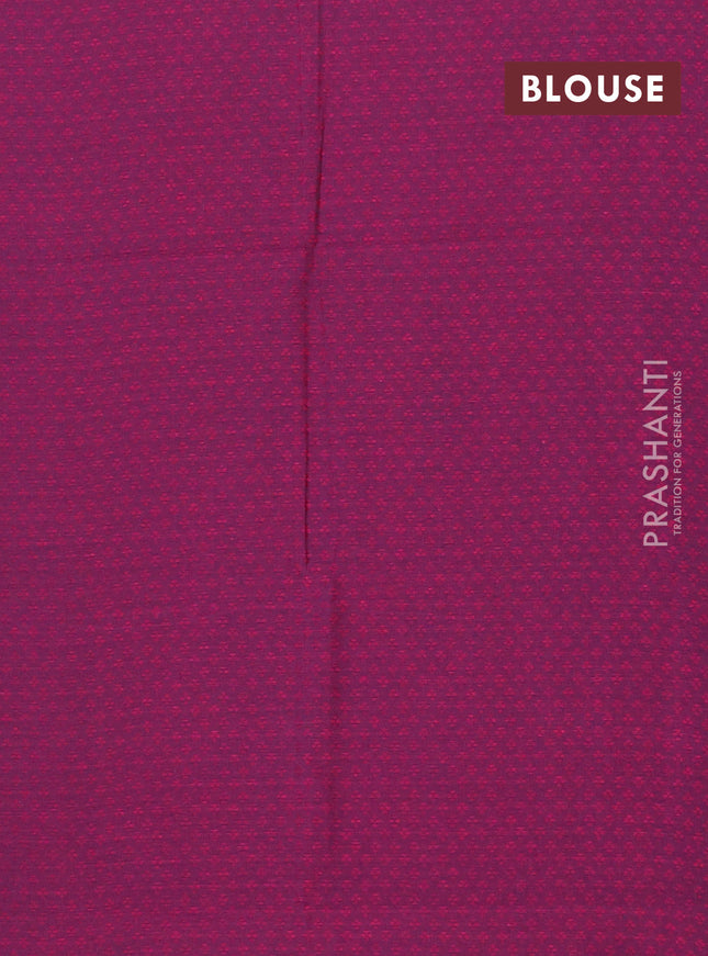 Chettinad cotton saree dual shade od greenish purple and magenta pink with plain body and rettapet zari woven border