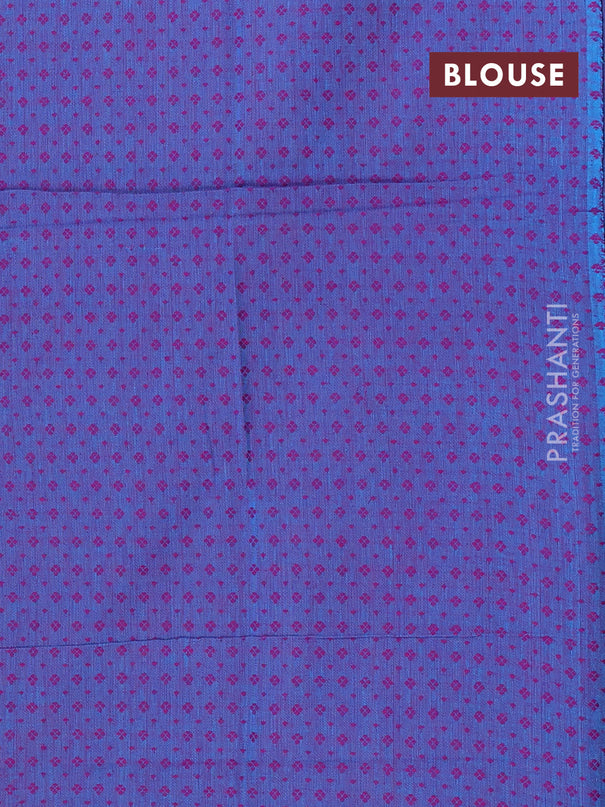 Chettinad cotton saree dual shade of yellowish pink and blue with plain body and zari woven border