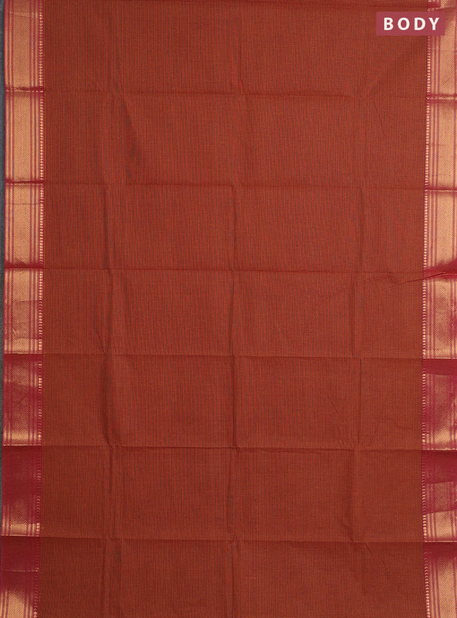 Chettinad cotton saree maroon mustard yellow and pink with allover small checked pattern and zari woven border
