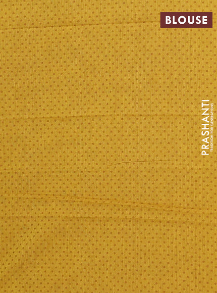 Chettinad cotton saree light green and yellow with plain body and rettapet zari woven border