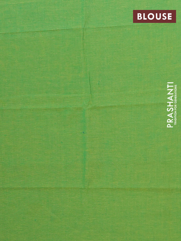 Chettinad cotton saree pink and green with allover checked pattern and zari woven border