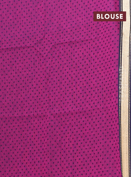 Chettinad cotton saree peacock green and black magenta pink with plain body and rettapet zari woven border