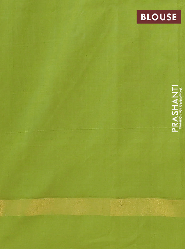 Semi silk cotton saree purple and light green with allover checks & zari buttas and zari woven simple border