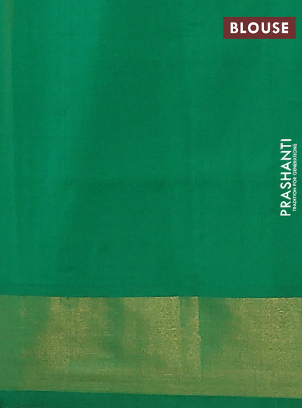 Semi silk cotton saree mango yellow and green with zari woven buttas and zari woven border