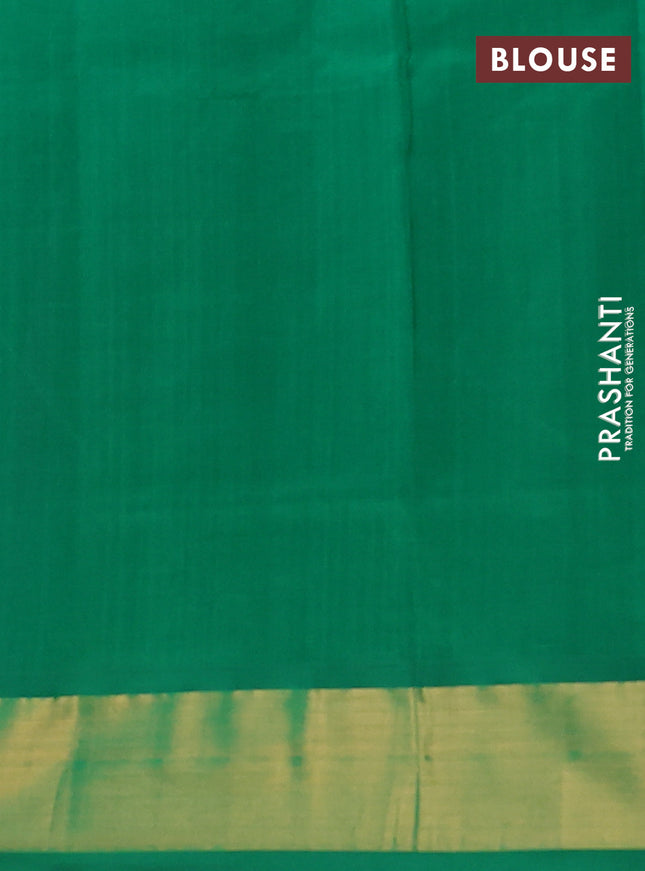 Semi silk cotton saree lavender and green with thread & zari woven paisley buttas and zari woven border