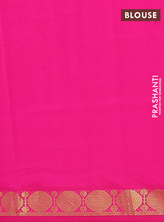 Semi silk cotton saree deep maroon and pink with plain body and rudhraksha zari woven border