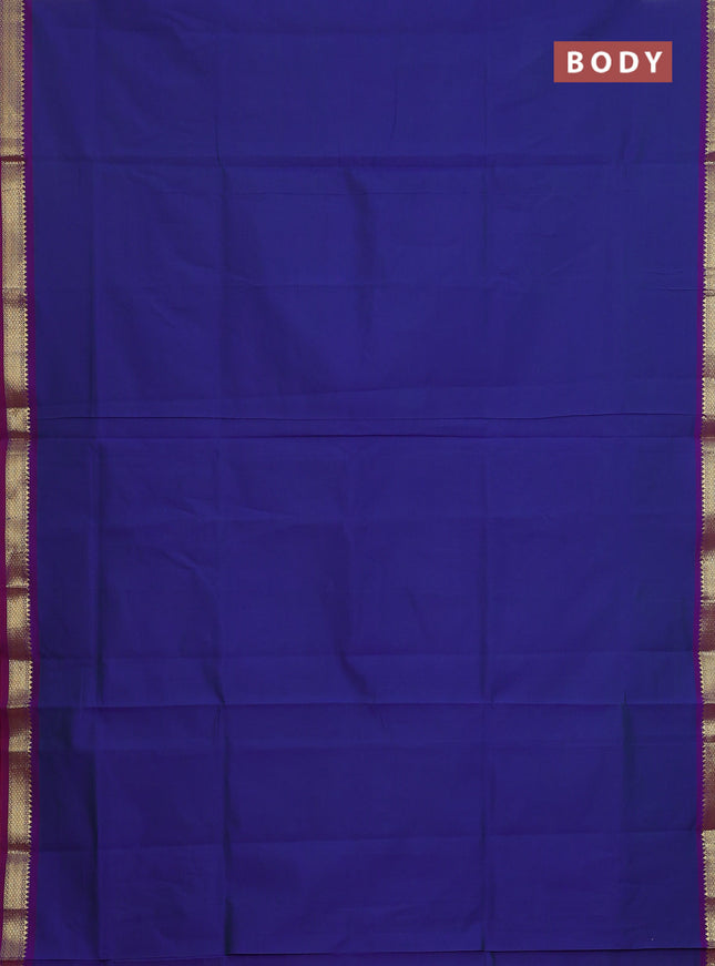 Semi silk cotton saree dual shade of bluish green and pink with plain body and zari woven border