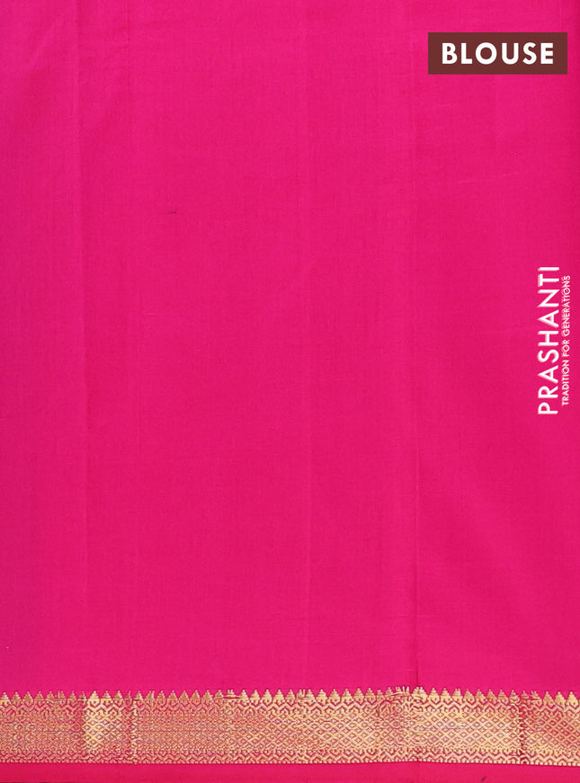 Semi silk cotton saree dual shade of bluish green and pink with plain body and zari woven border