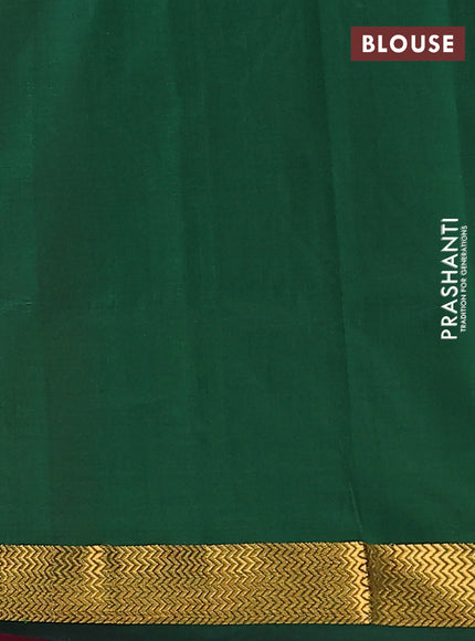Semi silk cotton saree dual shade of pinkish orange and green with plain body and zari woven border