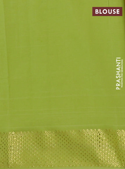 Semi silk cotton saree lime yellow and light green with plain body and zari woven border
