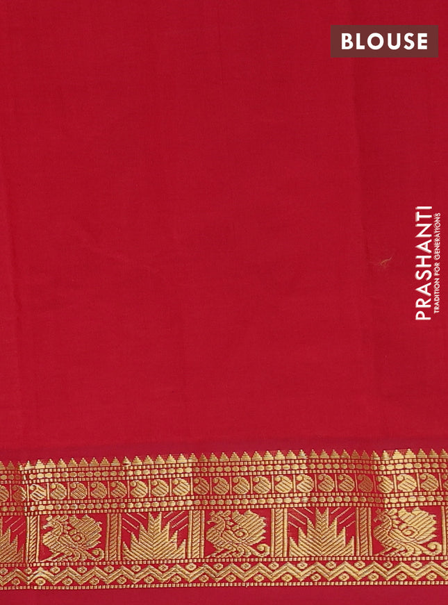 Semi silk cotton saree mango yellow and maroon with plain body and zari woven border