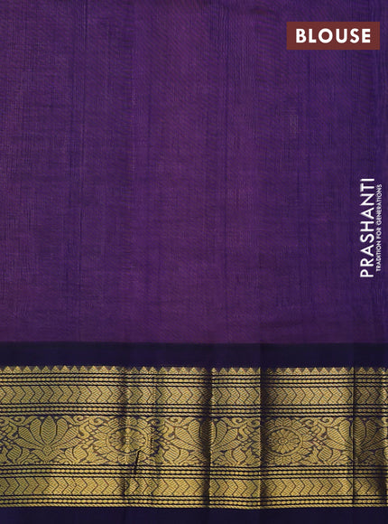 Silk cotton saree light pink and blue with zari woven buttas and zari woven korvai border