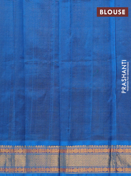 Silk cotton saree deep maroon and cs blue with allover vairaosi pattern and zari woven korvai border