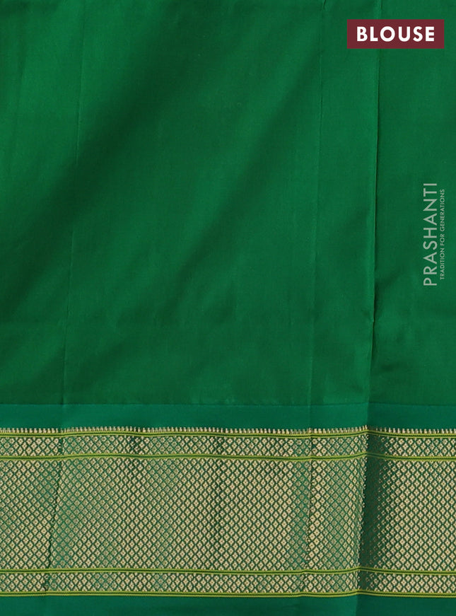 Pure paithani silk saree pink and green with allover annam zari woven buttas and paithani weaveing pallu