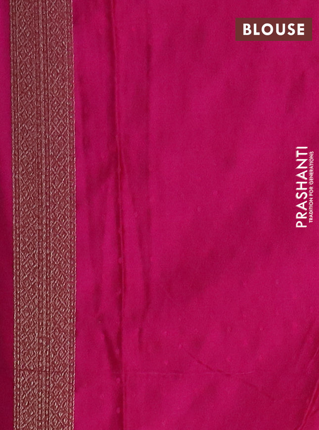 Banarasi mushru saree pink with allover thread & zari weaves and woven border