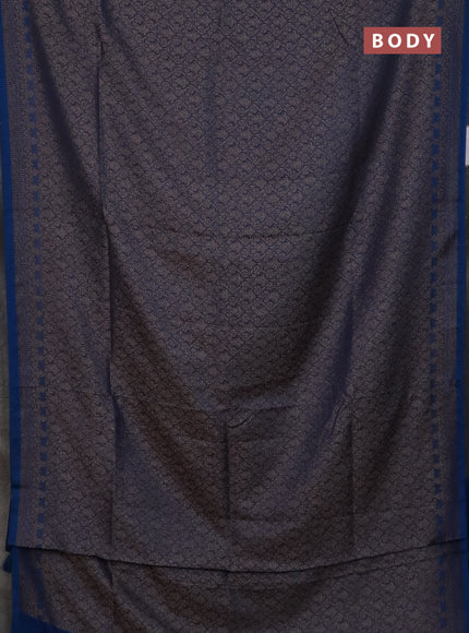 Banarasi mushru saree blue with allover thread & zari weaves and woven border