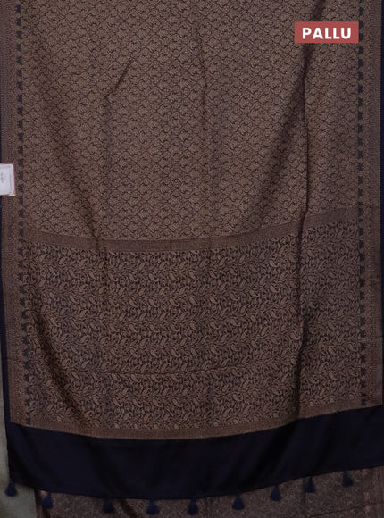 Banarasi mushru saree blue with allover thread & zari weaves and woven border