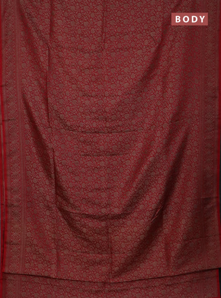 Banarasi mushru saree red with allover thread & zari weaves and woven border