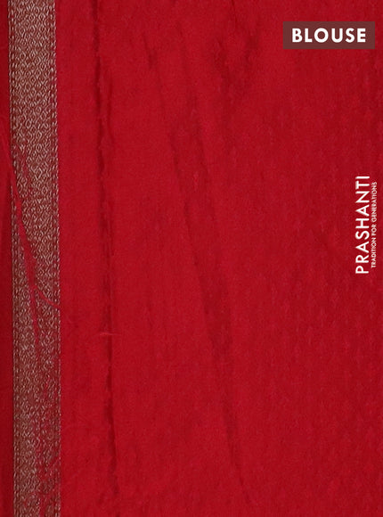 Banarasi mushru saree red with allover thread & zari weaves and woven border