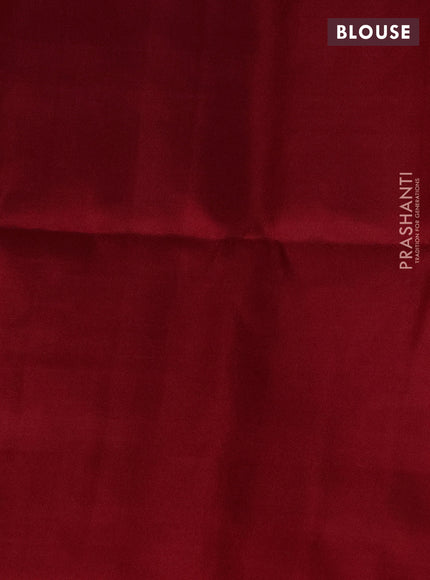 Pure soft silk saree red with allover silver zari weaves in borderless style