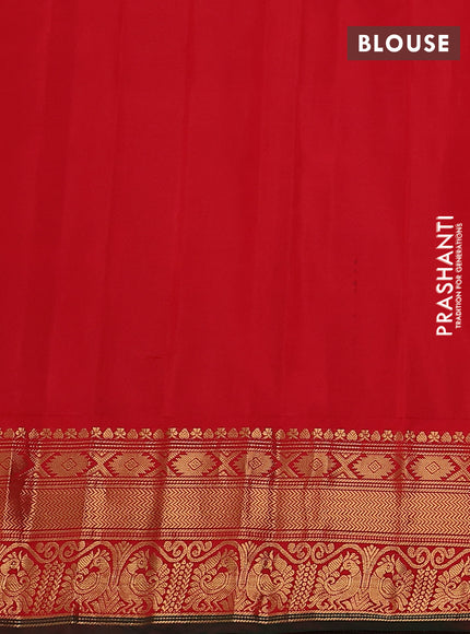 Pure gadwal silk saree cream and red with allover zari checked pattern and zari woven korvai border