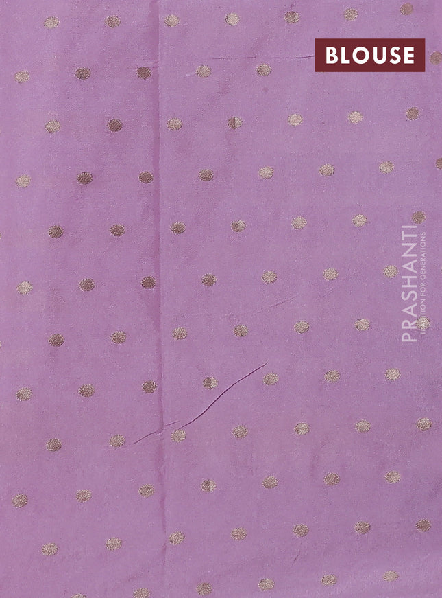 Kota tissue saree mild lavendar with allover zari weaves & embroidery buttas and zari woven embroidery butta border