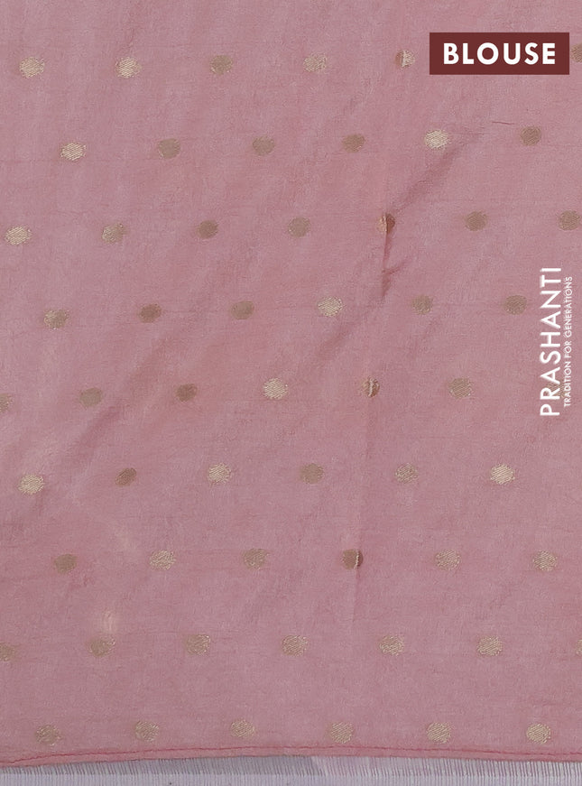 Kota tissue saree mild lavender with allover zari weaves & embroidery buttas and zari woven embroidery butta border