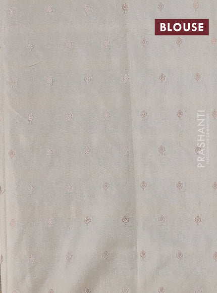 Kota tissue saree beige with allover zari weaves & embroidery buttas and embroidery butta border