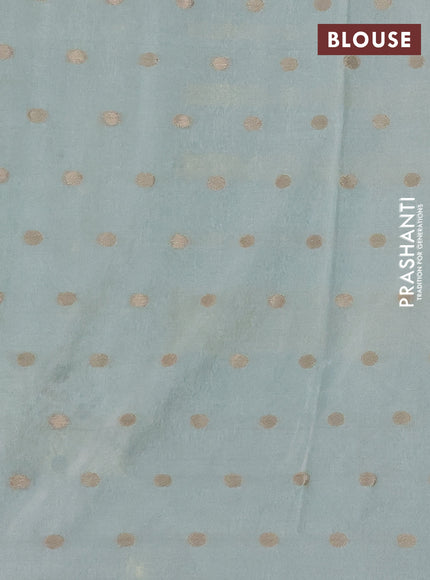 Kota tissue saree teal green with allover zari weaves & embroidery buttas and embroidery butta border