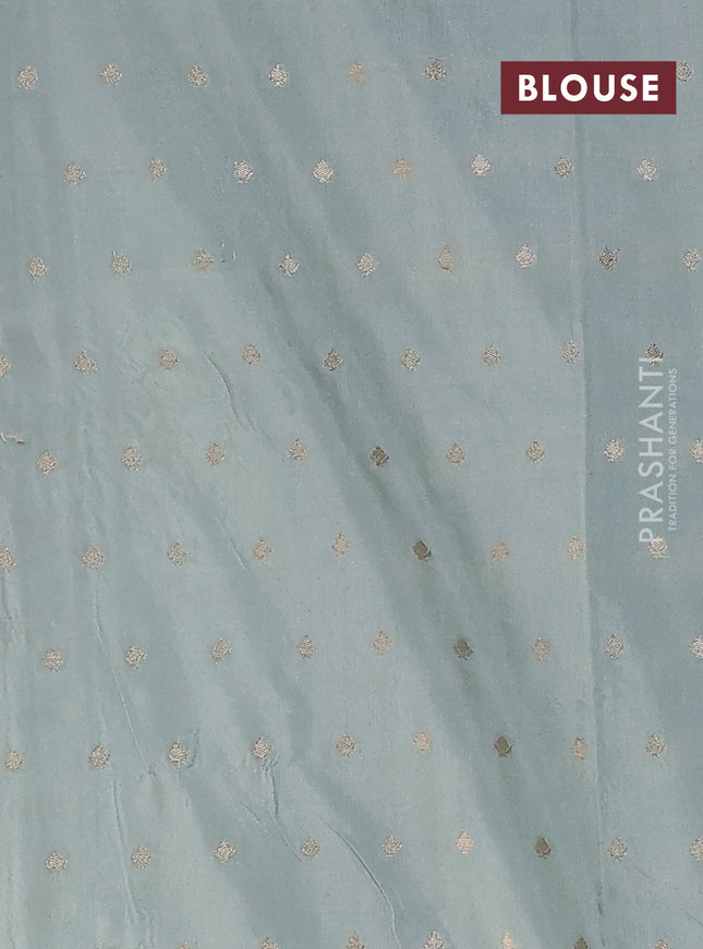 Kota tissue saree teal green with allover zari weaves & embroidery buttas and embroidery butta border