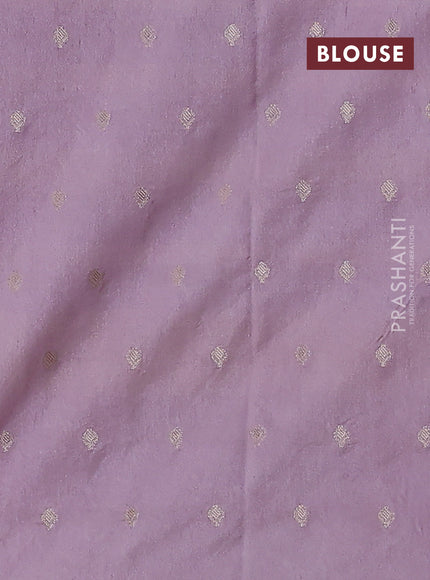 Kota tissue saree mild lavendar with allover zari weaves & embroidery buttas and embroidery butta border