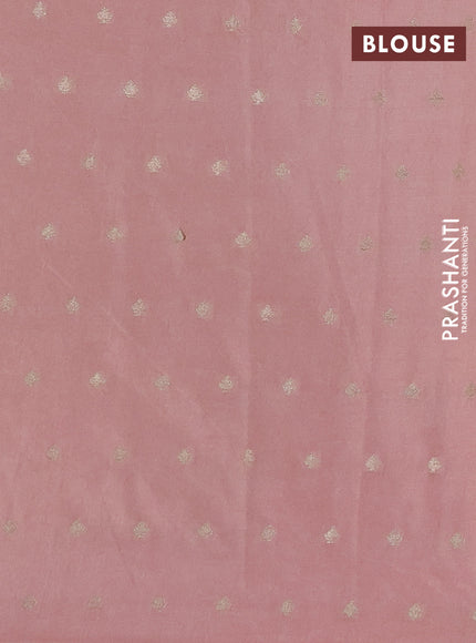 Kota tissue saree pastel pink with allover zari weaves & embroidery buttas and embroidery butta border
