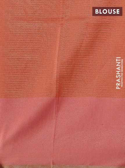 Kota tissue saree peach shade with allover zari weaves embroidery buttas and embroidery butta border