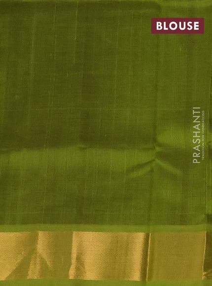Silk cotton saree purple and light green with plain body and zari woven border
