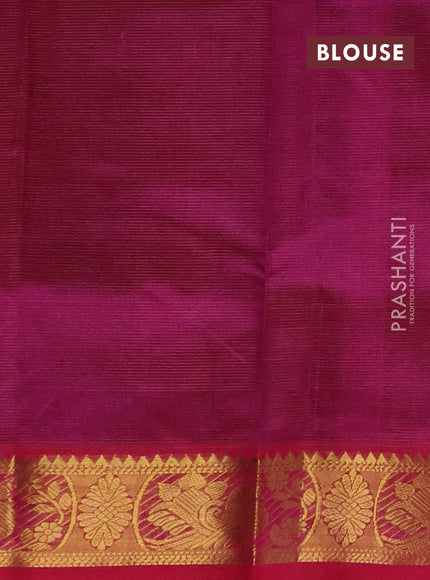 Silk cotton saree blue and magenta pink with allover vairaosi pattern and zari woven border