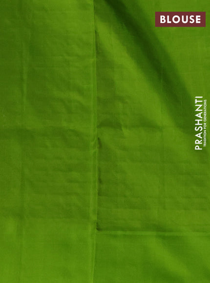 Venkatagiri silk saree magenta pink and light green with silver zari woven buttas and simple border