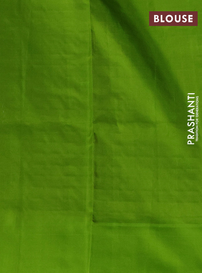 Venkatagiri silk saree magenta pink and light green with silver zari woven buttas and simple border